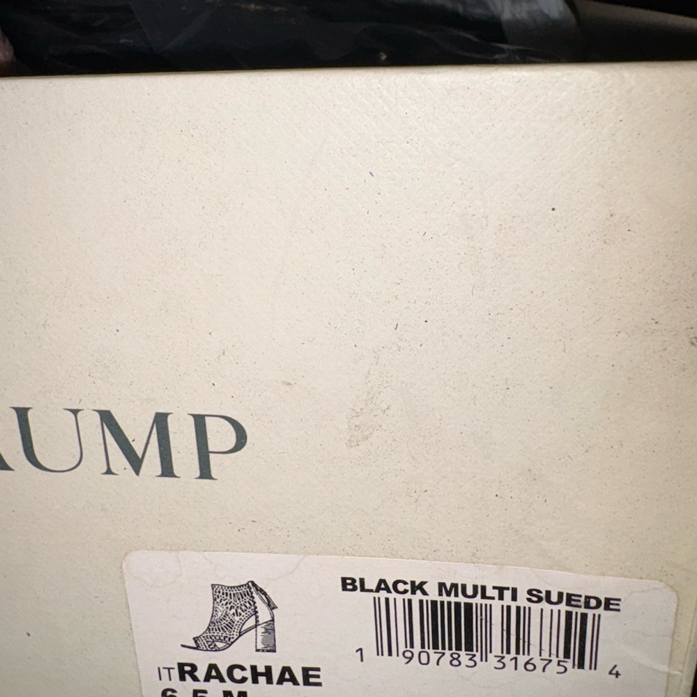 Black Multi Suede Heels